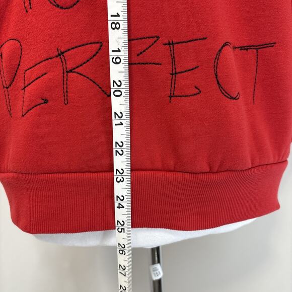 Reason Red Graphic Embroidery Hoodie Roses Be Real Not Perfect Unisex M - Picture 10 of 15